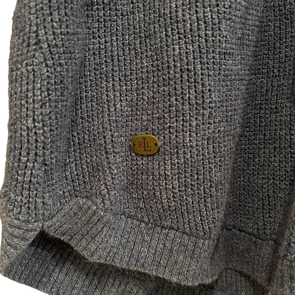 Lauren Ralph Lauren Cowl Neck Tight Knit Long Sleeve Sweater, Size Large, Blue - Picture 5 of 10